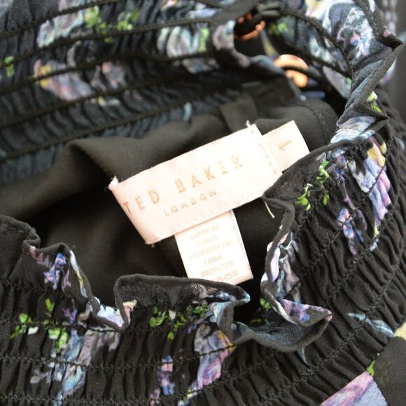 Ted Baker Zabrina Lovebirds Ruffle Blouse Sz S - Picture 5 of 11